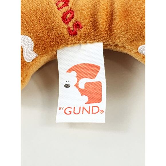 GUND Merry Christmas Gingerbread Rattle 5 1/4" Plush Toy Holidays Year 2000 Vtg - Picture 13 of 13